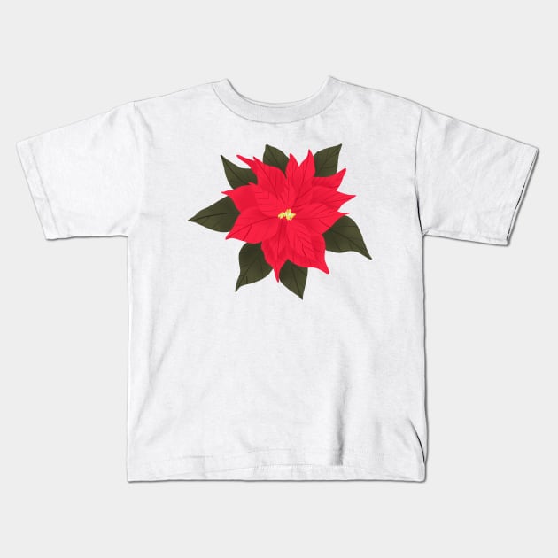 Poinsettia Kids T-Shirt by Think Beyond Color